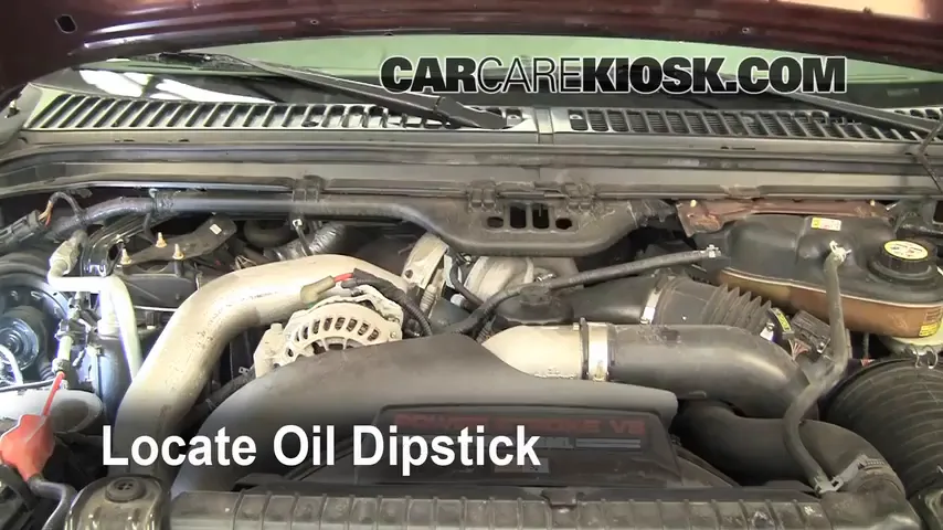 2005 Ford F-250 Super Duty XLT 6.0L V8 Turbo Diesel Crew Cab Pickup (4 Door) Oil Check Oil Level